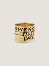 Givenchy Tape Ring In Metal And Enamel In Brown