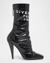 Givenchy Sliced Square Patent Leather Ankle Boots In Black