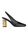 Givenchy Slingback Sandals Open Back Square Toe Heel In Black