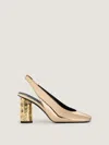Givenchy Tape Slingbacks In Mirror Effect Leather In Gold