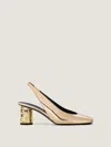 Givenchy Tape Slingbacks In Mirror Effect Leather In Gold