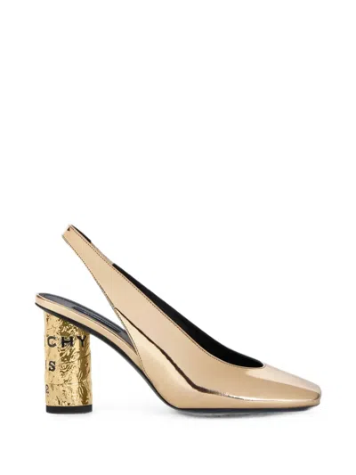 Givenchy Tape Slingbacks In Mirror Effect Leather In Neutral