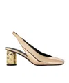 Givenchy Tape Slingbacks In Mirror Effect Leather In Neutral