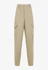 Givenchy Womens Beige Cocoon Straight-leg Cotton-wool Blend Trousers