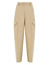 Givenchy Womens Beige Cocoon Straight-leg Cotton-wool Blend Trousers
