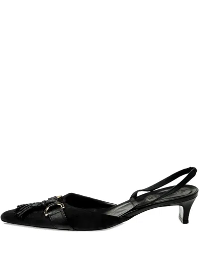 Pre-owned Givenchy Tassel Slingback Pumps In Black