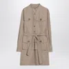 Givenchy Taupe Safari Dress In Poplin In Brown