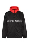 Givenchy Logo-print Hooded Jacket In Blue