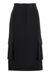 Givenchy Technical Fabric Mini Skirt With Dual Back Pockets In Black