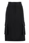 Givenchy Technical Fabric Mini Skirt With Dual Back Pockets In Black