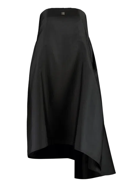 Givenchy Strapless A-line Midi Dress In Black