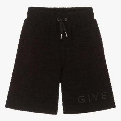 Givenchy Teen Boys Black 4g Towelling Shorts