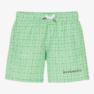 Givenchy Teen Boys Green 4g Swim Shorts