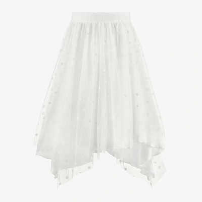 Givenchy Teen Girls White 4g Tulle Skirt