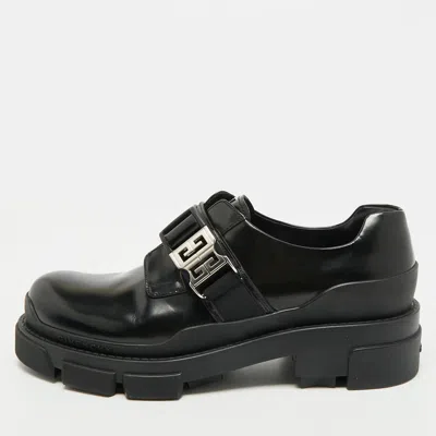 Pre-owned Givenchy Terra 4g Buckle Size 41 Black Leather Platform Derby Shoes