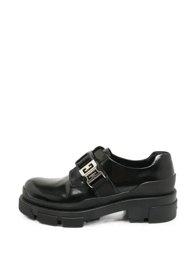 Pre-owned Givenchy Terra 4g Buckled Derby Shoes In Black