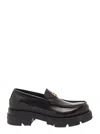 Givenchy Leather Terra Loafers With Front Monogram In Black
