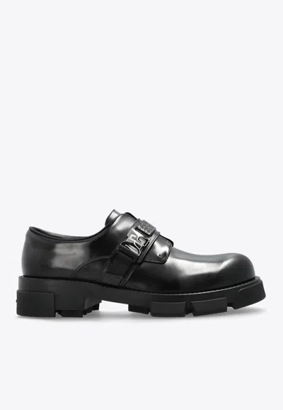 Givenchy Terra Brushed Leather Loafers In Black