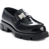 Givenchy Polished Black Bull Leather Loafers With Chunky Sole In Black