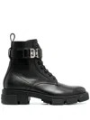 Givenchy Logo Jacquard Lace-up Ankle Boots In Black