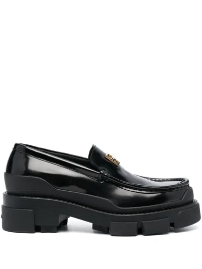 Givenchy Terra Leather Loafers In Black