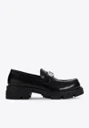 Givenchy Polished Black Bull Leather Loafers With Chunky Sole In Black