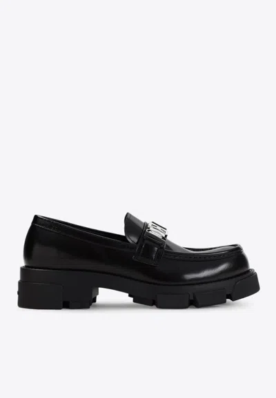Givenchy Terra Leather Loafers In Black