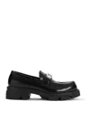 Givenchy Polished Black Bull Leather Loafers With Chunky Sole In Black
