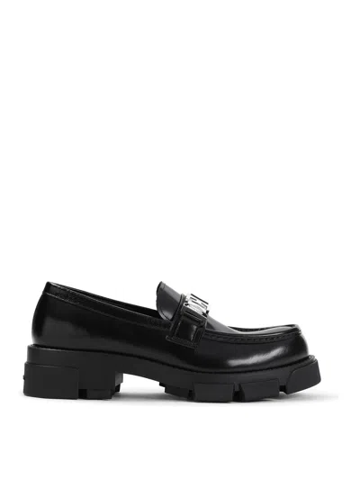 Givenchy Terra Leather Loafers In Black