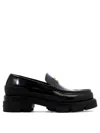Givenchy Terra Brushed Leather Loafers In Black