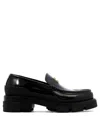 Givenchy Terra Brushed Leather Loafers In Black