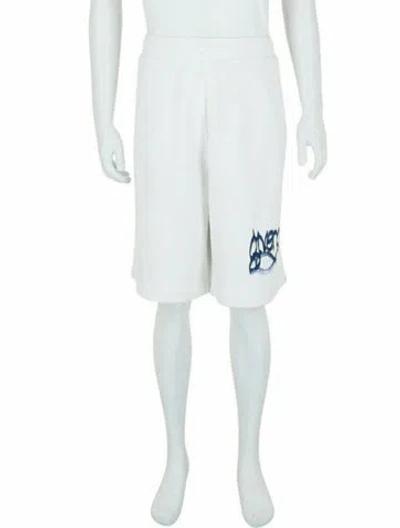 Pre-owned Givenchy Terry Cloth Graphic Print Athletic Shorts W/ Tags In White