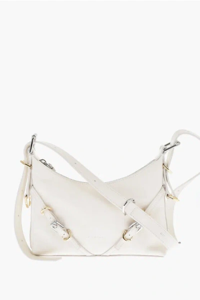 Givenchy Texture Leather Voyou Hobo Bag With Removable Strap In White