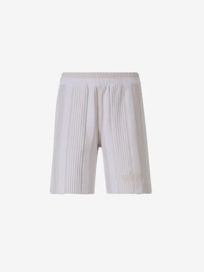 GIVENCHY GIVENCHY TEXTURED BERMUDA SHORTS WITH STRIPED MOTIF