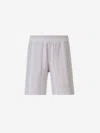 Givenchy Textured Bermuda Shorts With Striped Motif In Beige