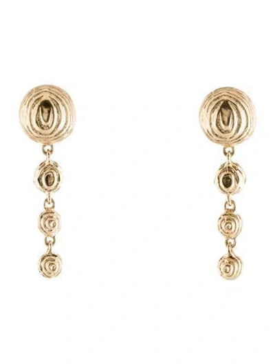 Pre-owned Givenchy Textured Long Drop Clip-on Earrings In Multi