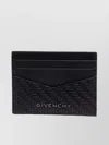 Givenchy Textured Monogram Calf Leather Card Holder In Black