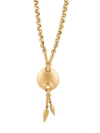 Pre-owned Givenchy Textured Pendant Necklace, 30.5" In Multi