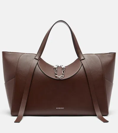 Givenchy The Snatch Large Leather Tote Bag In Brown