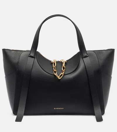 Givenchy The Snatch Medium Leather Tote Bag In Black