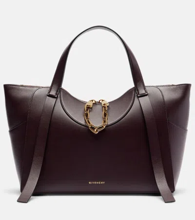 Givenchy The Snatch Medium Leather Tote Bag In Burgundy