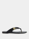 Givenchy Woman Thong Sandal Black Size 7 Calfskin In Black