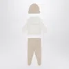 Givenchy Three-piece White/beige Cotton And Cashmere Set In White