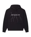 Givenchy Thunderbolt-print Cotton Hoodie In Black