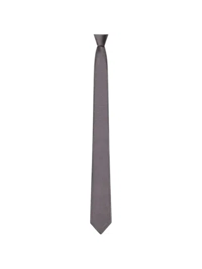 Givenchy Tie In Silk With Jacquard Detail In Gray