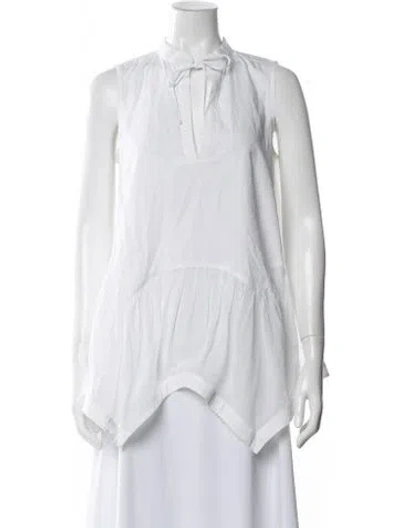 Pre-owned Givenchy Tie Neck Sleeveless Top In Blue