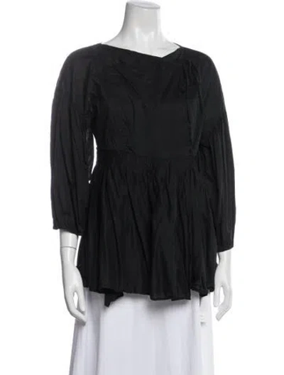 Pre-owned Givenchy Tie Neck Three-quarter Sleeve Top In Black
