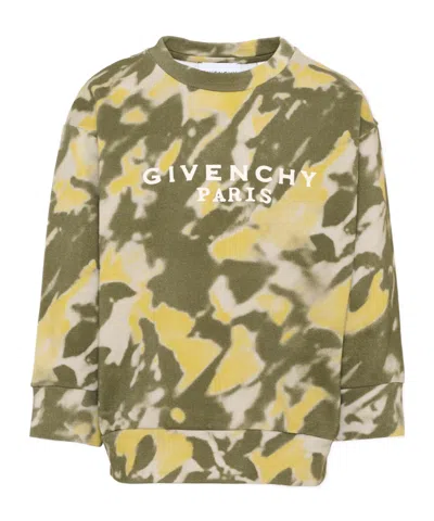Givenchy Tie-dye Logo-print Sweatshirt In Green