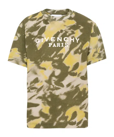 Givenchy Tie-dye Logo-print T-shirt In Green