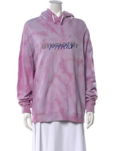 Pre-owned Givenchy Tie-dye Print Crew Neck Hoodie In Purple